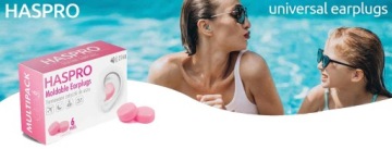 Ушные заглушки сформировали силиконовые запоры в розовой коробке Haspro 6 Pares