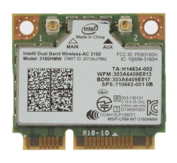 Karta sieciowa WIFI Wireless Intel Dual Band AC 3160 3160HMW 710662-001