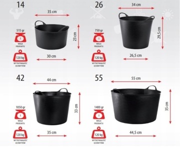 POJEMNIK WIADRO KOSZ ELASTYCZNY FLEXI 14L BLUE