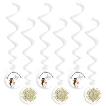 dekoracja ŚWIDERKI I Komunia Święta DZIEWCZYNKA x6