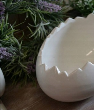 Osłonka jajko SKORUPKA CERAMICZNA WIELKANOCNA na jajo RZEŻUCHĘ stroiki 13cm