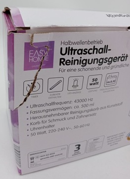 Myjka Ultradźwiękowa sterylizator do czyszczenia Easy Home