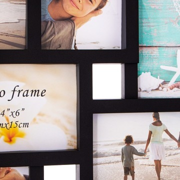 НАБОР ФОТОРАМОК ЧЕРНАЯ ФОТОГАЛЕРЕЯ MULTIRAMA РАМКИ 10 x ФОТО