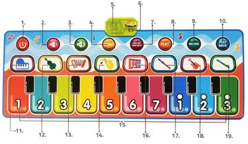 МУЗЫКАЛЬНЫЙ ТАНЦЕВАЛЬНЫЙ КОВРИК ПИАНИНО + ЗАПИСЬ