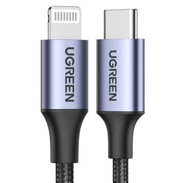 UGREEN MOCNY PRZEWÓD KABEL LIGHTNING DO USB C IPHONE PD 20W MFI 60W 3A 1,5M