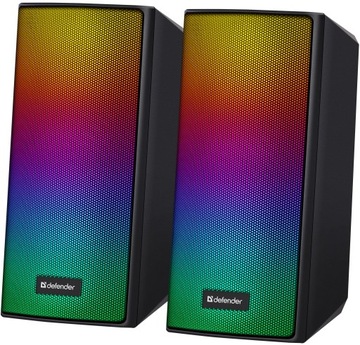 ДИНАМИКИ 2.0 ДЛЯ НОУТБУКОВ, ИГРОВЫХ ПК, LED RGB USB, 5 В, 8 Вт, DEFENDER