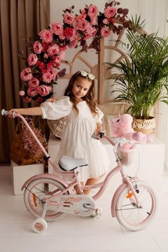 Велосипед для девочек 14 дюймов с боковыми колесами Flower Bike лаванда