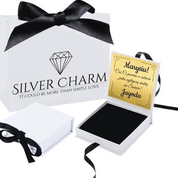 CHARMS srebrne stópki serce prezent dla mamy + grawer srebro 925 +18K złoto