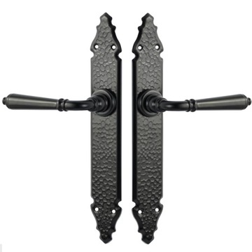 KLAMKA DRZWIOWA CZARNA LOFT RETRO KUTA METALOWA