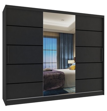 Szafa przesuwna PREMIUM z lustrem SZUFLADY 235 cm