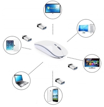 MYSZ BEZPRZEWODOWA CIENKA 2400 DPI AKUMULATOR |USB