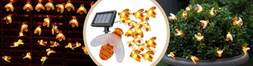 Садовые гирлянды на солнечных батареях BEES 20x LED