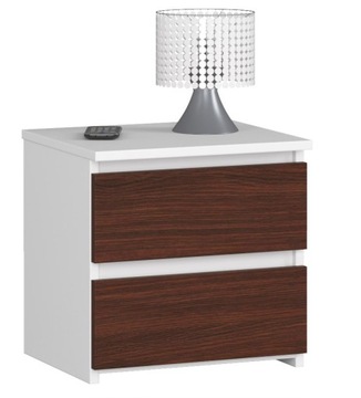 Szafka nocna CL2 biały-wenge stolik 40cm 2szuflady AKD
