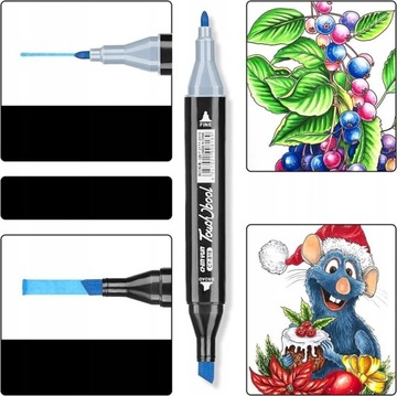 Спиртовые маркеры, набор 80 шт. в пакете, разноцветные Promarkers.