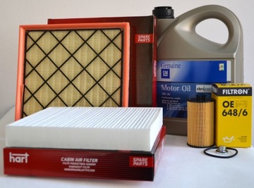 ZESTAW FILTRÓW + KOREK + OLEJ OPEL 5W30 GM 5L DO ASTRA IV J 1.4 TURBO