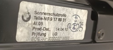 BMW 5 F10 F11 2011 ROLETA KUFRU 9178931