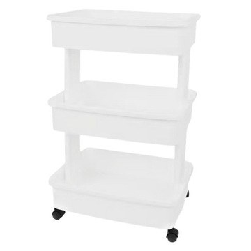 Starplast Trolley Wózek Szafka na kółkach 3 poziomy 44x32x69cm Biały