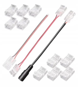 Однопорный разъем разъема с кабелем для светодиодных лент Cob 8 мм IP20