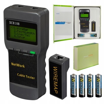 NEKU Tester sieci LAN RJ45 BNC wyświetlacz LCD