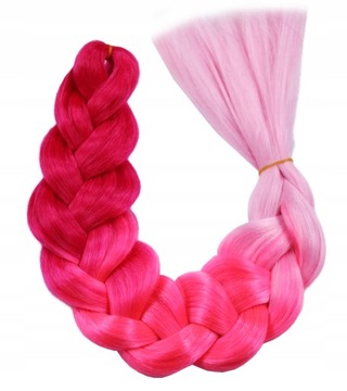 Włosy Syntetyczne Warkoczyki OMBRE PROSTE KOLOROWE DOCZEPIANE WŁOSY AS3-2