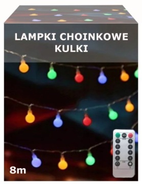 LAMPKI CHOINKOWE KULKI LED NA BATERIE - PILOT