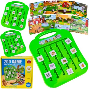 GRA LOGICZNA ZRĘCZNOŚCIOWA ZOO ZWIERZĘTA tablica