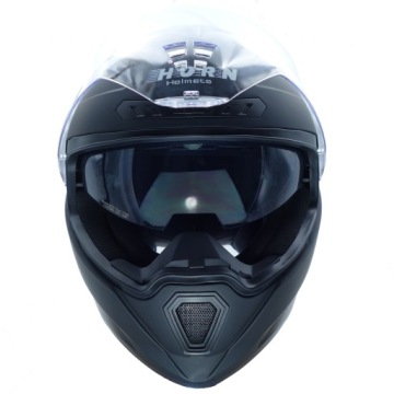 PREDATOR МОТОЦИКЛЕТНЫЙ ШЛЕМ РОЖОК ЧЕРНЫЙ СТЕКЛО ЯСНО БЕСПЛАТНО ДОМОФОН ГОТОВ