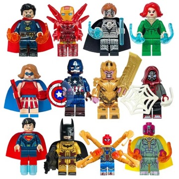 MINIFIGURKI AVENGERS MARVEL 12 SZTUK ZESTAW KLOCKI BRONIE