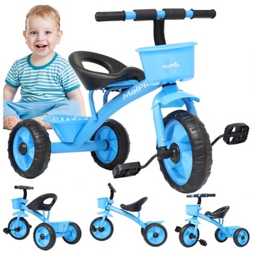 ДЕТСКИЙ ВЕЛОСИПЕД С ПЕДАЛАМИ, ТРЕХКОЛЕСНЫЙ ДЕТСКИЙ КАЧОК С КОРЗИНОЙ