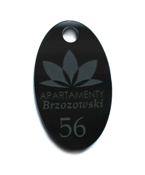 BRELOKI numerk pleksi 3x6 4x4 cm 50 szt DWUSTRONNE