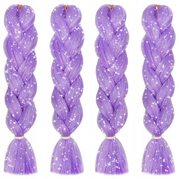 Набор синтетических волос с красочными блестящими косами, 6 шт., искусственные