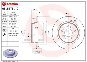 BREMBO 08.5178.10 ДИСК ГАЛЬМІВНА 