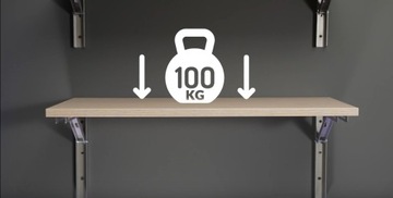 СКЛАДНАЯ ПОЛКА ВЕРХНЯЯ ОПОРА L400 БЕЛАЯ 100кг