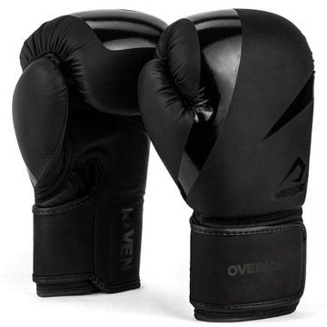 RĘKAWICE BOKSERSKIE SPARINGOWE BOKS KICKBOXING Overlord Riven Czarne 14 oz