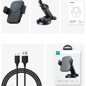 Автомобильный держатель Joyroom для приборной панели, Qi и MagSafe, 15 Вт, USB-C
