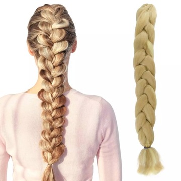 WŁOSY SYNTETYCZNE WARKOCZE PASMA BLOND WARKOCZYKI