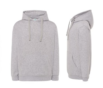 Bluza dresowa męska Z KAPTUREM kangurka JHK SWRA KNG popielata AS r. XXL