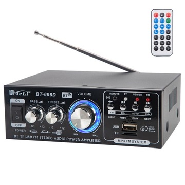 WZMACNIACZ DO KOLUMN GŁOŚNIKÓW HIFI BLUETOOTH RADIO FM