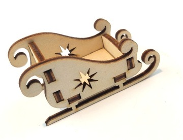 Сани Деда Мороза Сани из фанеры со звездой Размер 3мм. 6х3х2,8 см Декупаж