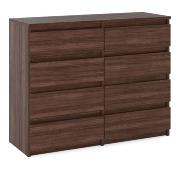 Duża Komoda Z Szufladami Wenge 120CM 8S Szafka Rtv Meble Do Salonu Sypialni