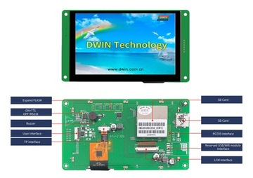 5-дюймовый емкостный ЖК-экран DWIN HMI с разрешением 800x480 пикселей