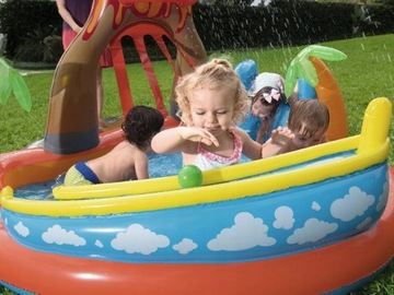 ВОДНАЯ ПЛОЩАДКА ДЛЯ ДЕТЕЙ НАДУВНОЙ БАССЕЙН ФОНТАН ГОРКИ ИГРУШКИ