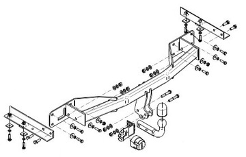 БУКСИРОВОЧНЫЙ КРЮК В КОМПЛЕКТЕ + 13-ПИН МОДУЛЬ + АДАПТЕР 13/7P OPEL MERIVA2 B II 2010-17