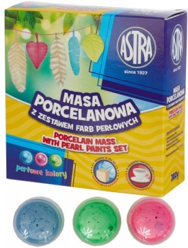 Astra MASA PORCELANOWA 380g + 3 FARBY PERŁOWE