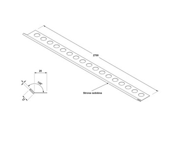 УГЛОВАЯ ПОЛОСКА ДЛЯ РАЗРЕЗА ПЛИТКИ ПОД УГЛОМ 45 ГРАДУСОВ, 12мм