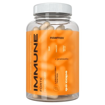 nowmax IMMUNE FORTE + PREBIOTIC NA ODPORNOŚĆ 90kaps + nowmax Pill Box