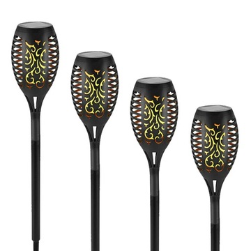 LAMPA SOLARNA OGRODOWA LED WBIJANA DO OGRODU POCHODNIA PŁOMIEŃ EFEKT 4SZT