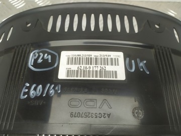 BMW 5 E60 E61 PŘÍSTROJOVÁ DESKA BUDÍKY UK 9177262