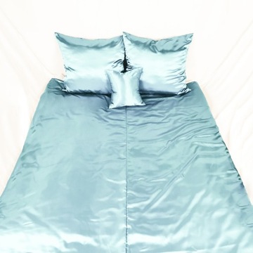 Pościel satynowa 200x220 MOKER Baby blue