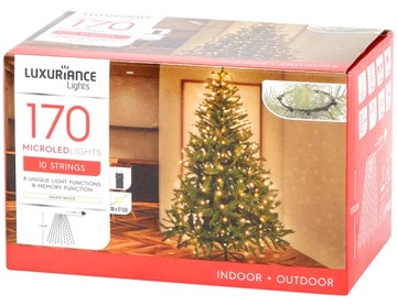Lampki choinkowe 170 LED białe z pierścieniem do zawieszania 8 funkcji
